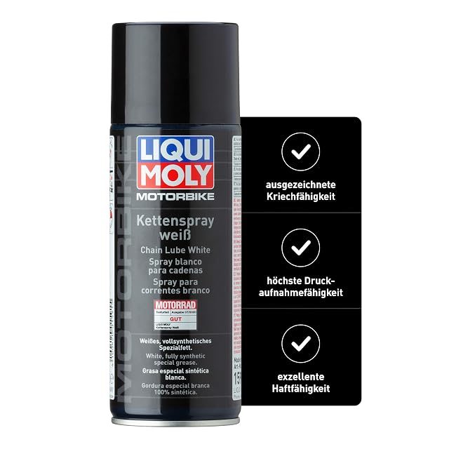 Weißes Kettenspray Liqui Moly Motorbike zu 400 ml