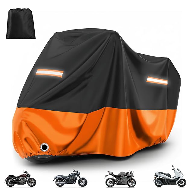 Motorradabdeckung Favoto in Schwarz und Orange