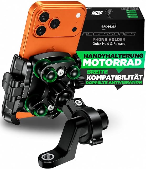 Vibrationsgedämpfte Motorrad-Handyhalterung MOGGAM PH00